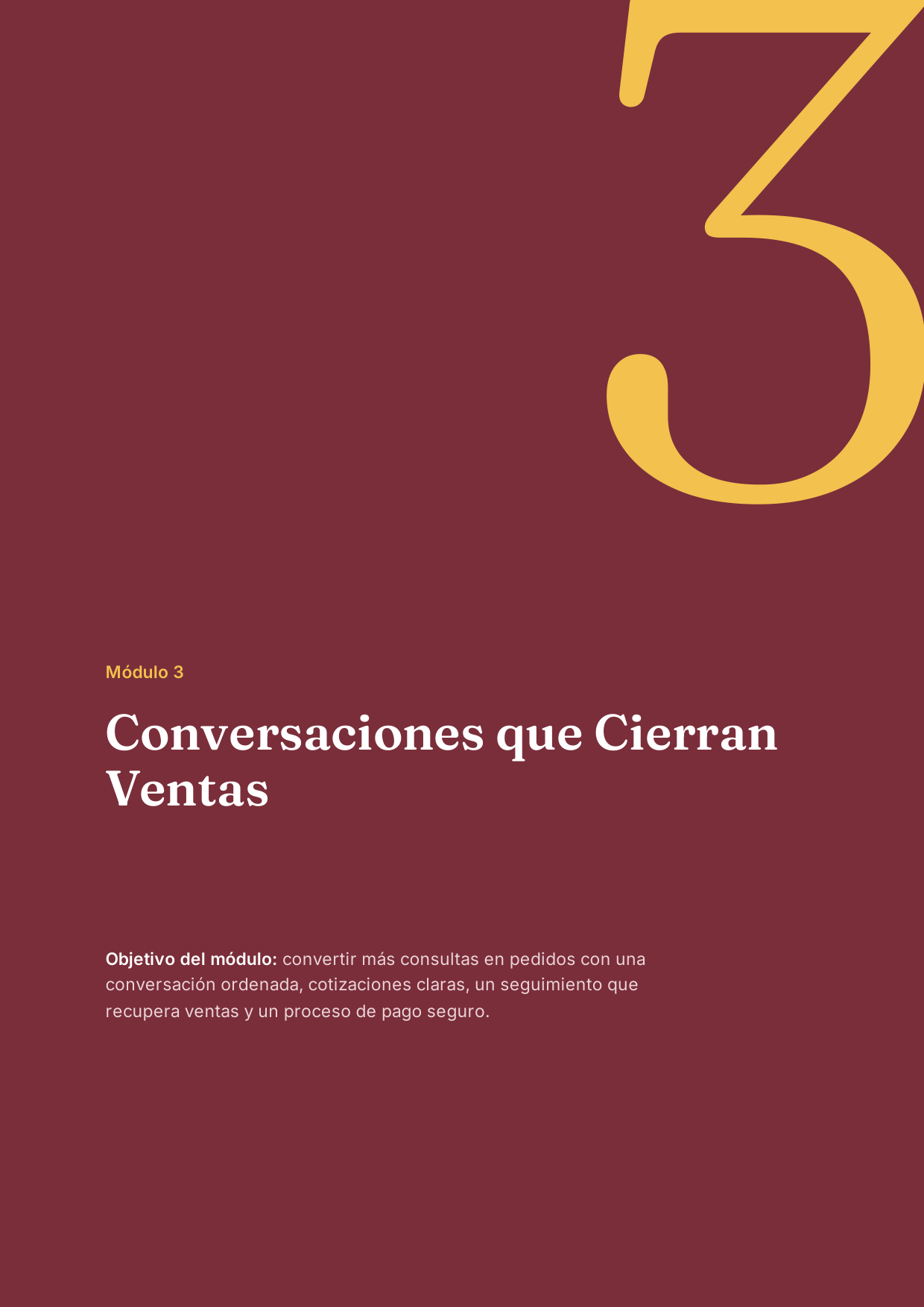 Apertura del Módulo 3: Conversaciones que Cierran Ventas